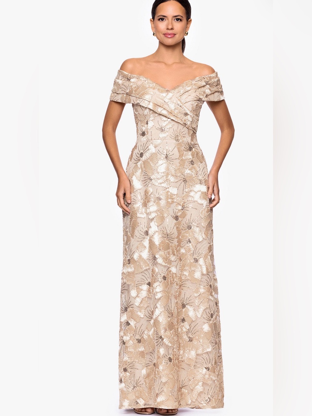 Betsy & Adam Women's Off-The-Shoulder Dress